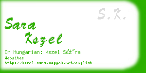 sara kszel business card